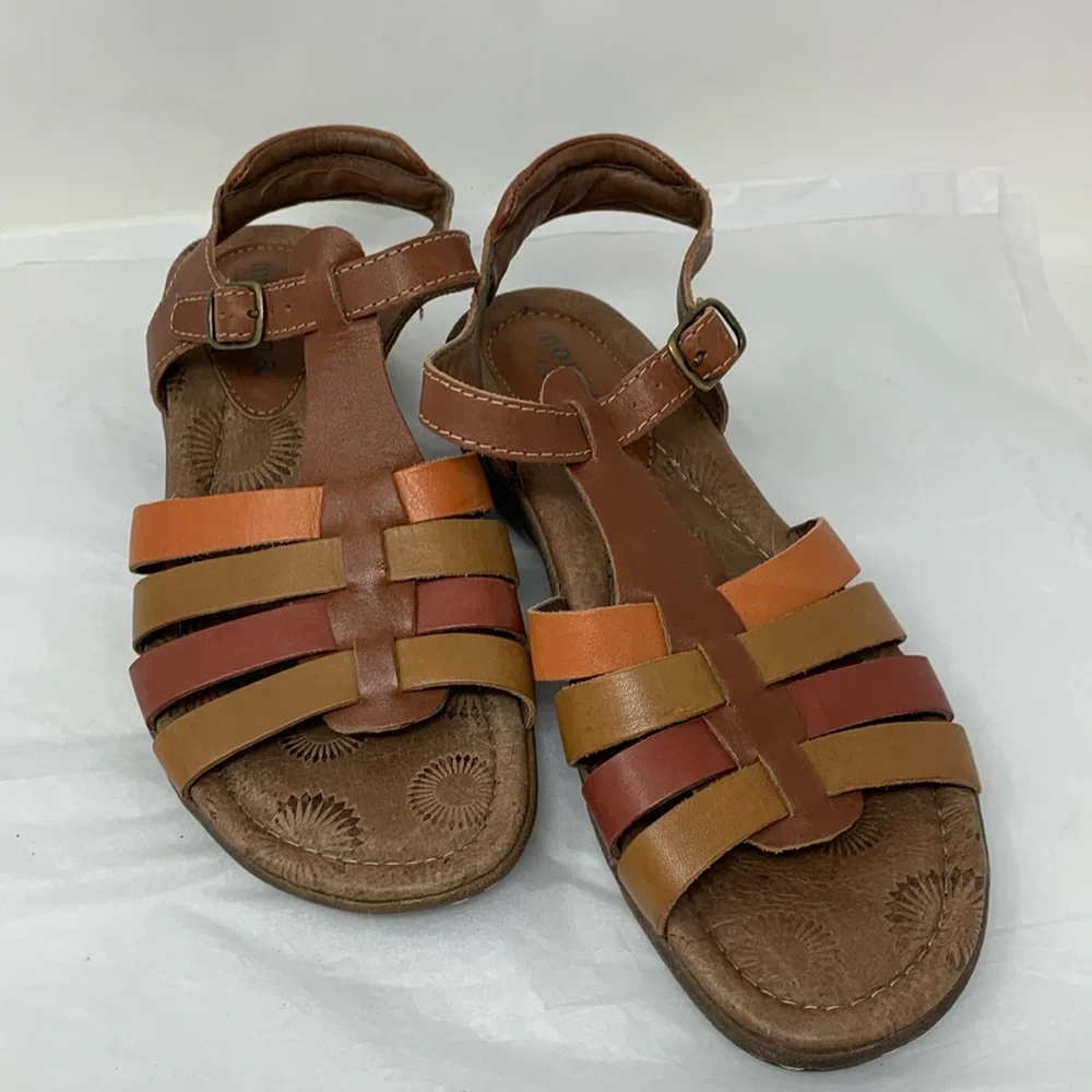 Montana Artisan Leather Comfort Sandals size 9 Brown T Strap Fisherman Style